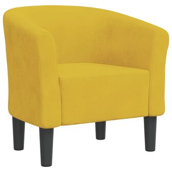 Kuipstoel fluweel geel 2
