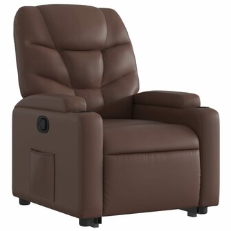 Sta-op-fauteuil verstelbaar kunstleer bruin 4