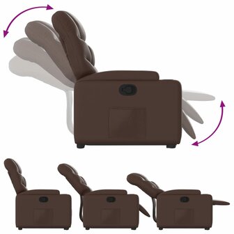 Sta-op-fauteuil verstelbaar kunstleer bruin 7