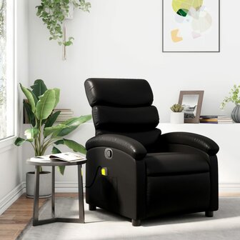 Massagestoel van zwart kunstleer 1