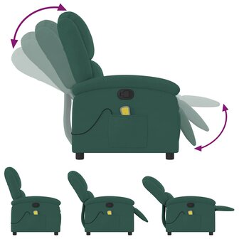 Massagestoel in donkergroen fluweel 5