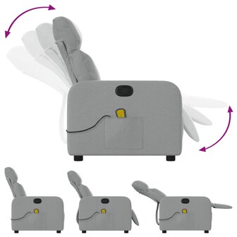 Massagestoel Lichtgrijze Stof 5