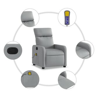 Massagestoel Lichtgrijze Stof 6