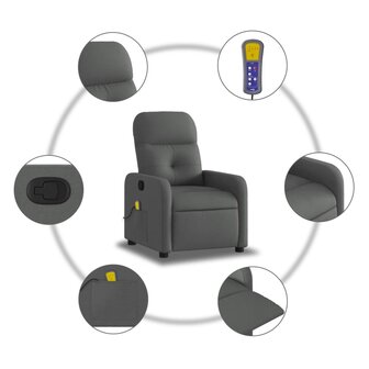 Massagestoel in donkergrijze stof 6