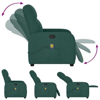 Massagestoel verstelbaar stof donkergroen 7