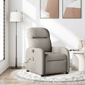 Massagestoel verstelbaar stof taupe 1