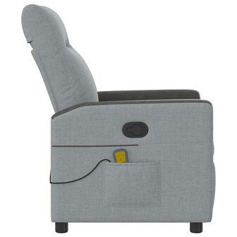 Massagestoel verstelbaar stof lichtgrijs 4