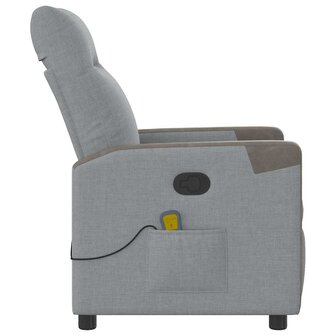Massagestoel verstelbaar stof lichtgrijs 4