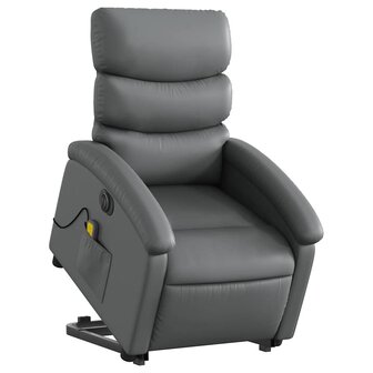 Sta-op-massagestoel elektrisch kunstleer grijs 3