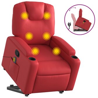 Sta-op-massagestoel verstelbaar kunstleer rood 2