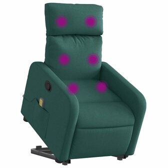 Sta-op-massagestoel verstelbaar stof donkergroen 3
