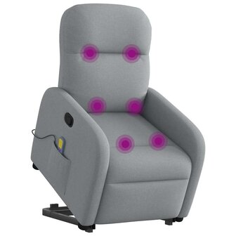 Sta-op-massagestoel verstelbaar stof lichtgrijs 3