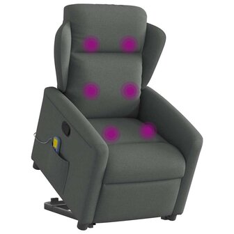 Sta-op-massagestoel verstelbaar stof donkergrijs 3