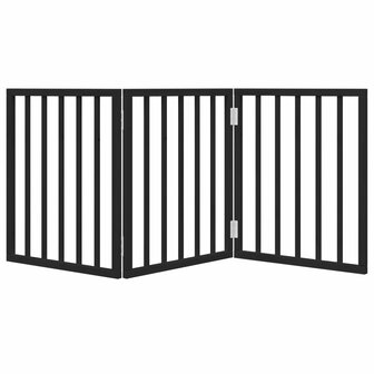 Hondenhek inklapbaar 3 panelen 150 cm populierenhout zwart 4