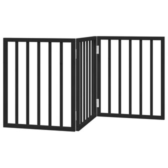 Hondenhek inklapbaar 3 panelen 150 cm populierenhout zwart 6
