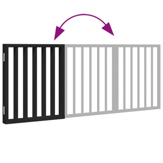 Hondenhek inklapbaar 3 panelen 150 cm populierenhout zwart 7