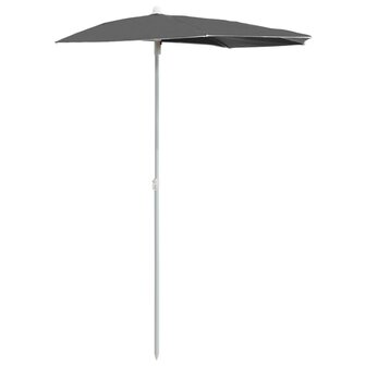 Parasol half met paal 180x90 cm antracietkleurig 2