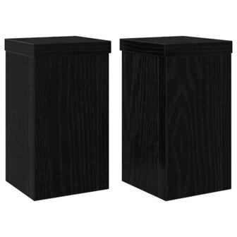 Plantenstandaard 2 pcs Zwart eiken 10 x 10 x 18 cm Bewerkt hout 2