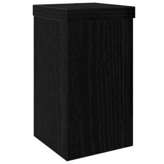 Plantenstandaard 2 pcs Zwart eiken 10 x 10 x 18 cm Bewerkt hout 5