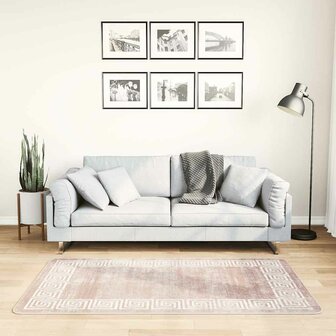 Vloerkleed wasbaar anti-slip 80x150 cm beige 1