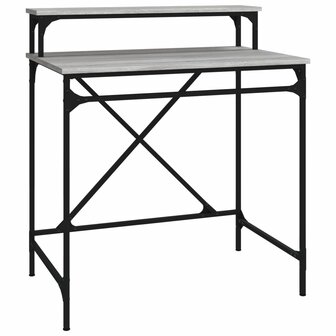 Bureau 80x50x90 cm bewerkt hout en ijzer grijs sonoma eiken 2