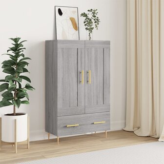 Hoge kast 69,5x31x115 cm bewerkt hout grijs sonoma eikenkleurig 1