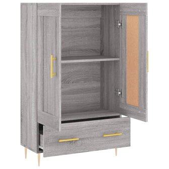 Hoge kast 69,5x31x115 cm bewerkt hout grijs sonoma eikenkleurig 6