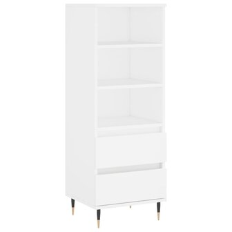 Hoge kast 40x36x110 cm bewerkt hout wit 2