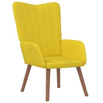 Relaxstoel fluweel mosterdgeel 2