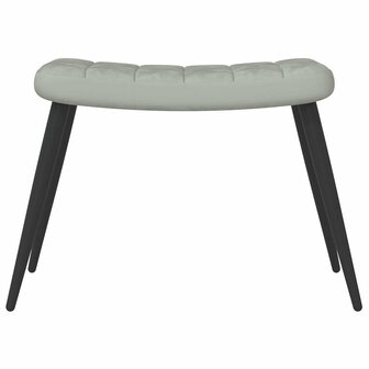 Relaxstoel met voetenbank fluweel lichtgrijs 8