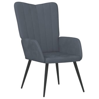 Relaxstoel met voetenbank fluweel donkergrijs 6