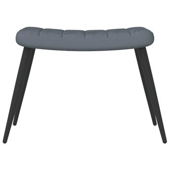 Relaxstoel met voetenbank fluweel donkergrijs 8