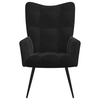 Relaxstoel fluweel zwart 3
