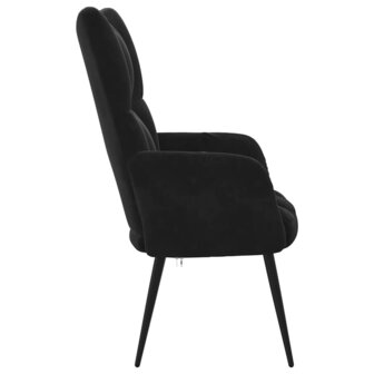 Relaxstoel fluweel zwart 4
