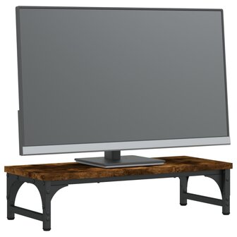 Monitorstandaard 55x23x14 cm bewerkt hout gerookt eikenkleurig 3