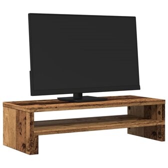 Monitorstandaard 54x22x15 cm bewerkt hout oud houtkleurig 3