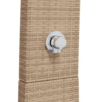 Buitendouche 55x60x224 cm poly rattan en acaciahout beige 8