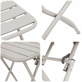 Bistroset 3 pcs Beige Staal 8