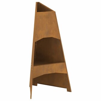 Vuurkorf Bruin 50 x 50 x 95 cm Cortenstaal 2