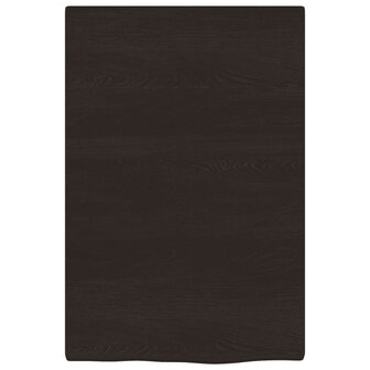 Wastafelblad 40x60x2 cm behandeld massief hout donkerbruin 3