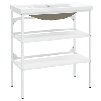 Wastafelframe met inbouwwastafel ijzer wit 2