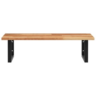 Badkamer wandschap staal en massief acaciahout 4