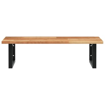 Badkamer wandschap staal en massief acaciahout 4