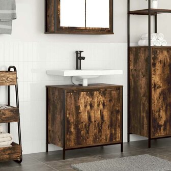 Badkamerkast 60x34,5x60 cm gerookt eikenkleurig 1