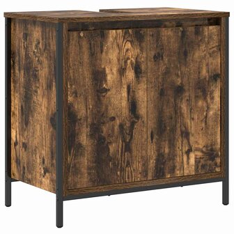 Badkamerkast 60x34,5x60 cm gerookt eikenkleurig 2