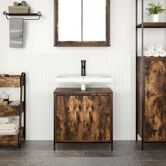 Badkamerkast 60x34,5x60 cm gerookt eikenkleurig 3