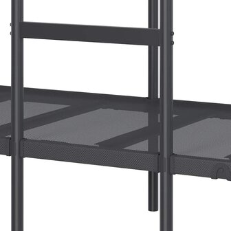 Stapelbed zonder matras 75x190 cm staal zwart 9