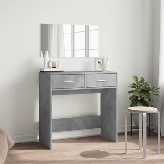 Kaptafel met spiegel 80x39x80 cm betongrijs 3