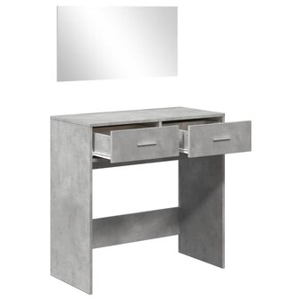 Kaptafel met spiegel 80x39x80 cm betongrijs 4