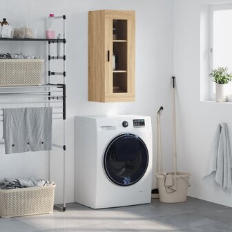 Wandkast 34,5x34x90 cm sonoma eikenkleurig 1